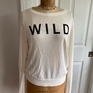 Wildfox Cream Sweatshirt with Black Lettering